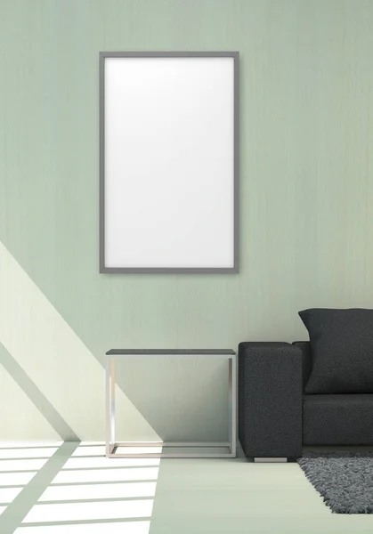 Frame Background In Living Area For Background Concept 3d Render — Stock Photo, Image