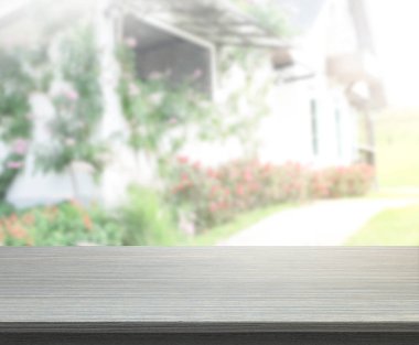 Top masa ve bina, arka plan bulanıklık