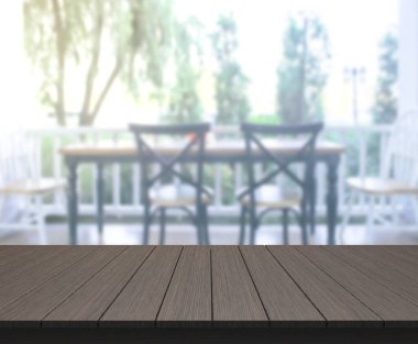 Top masa ve yemek odası arka plan bulanıklık