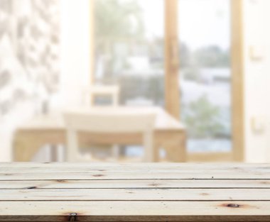 Top masa ve yemek odası arka plan bulanıklık