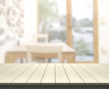 Top masa ve yemek odası arka plan bulanıklık