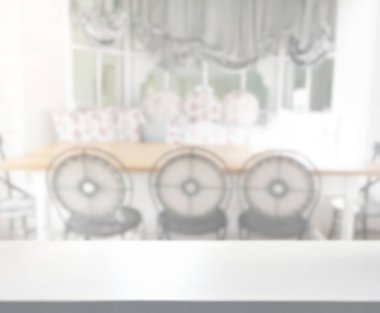 Top masa ve yemek odası arka plan bulanıklık