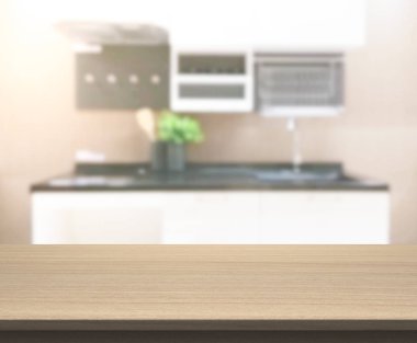 Masa üstü ve arka plan bulanıklık mutfak Oda