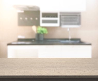 Masa üstü ve arka plan bulanıklık mutfak Oda