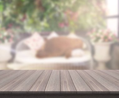 Arka planın Masa Üstü ve Bulanık Oturma Odası