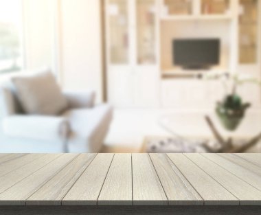 Arka planın Masa Üstü ve Bulanık Oturma Odası