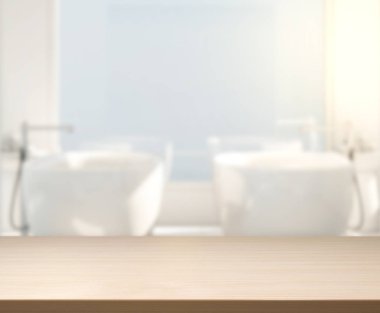 Masa üstü ve arka plan bulanıklık banyo