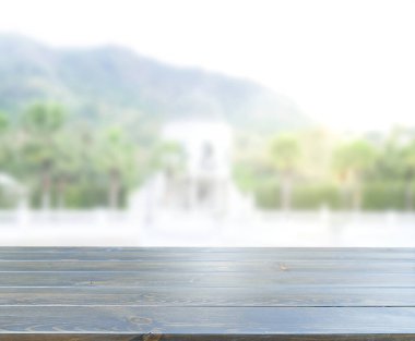 Top masa ve bina, arka plan bulanıklık