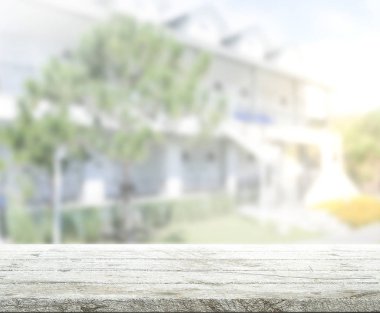 Top masa ve bina, arka plan bulanıklık