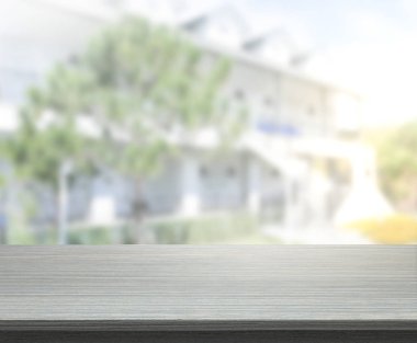Top masa ve bina, arka plan bulanıklık