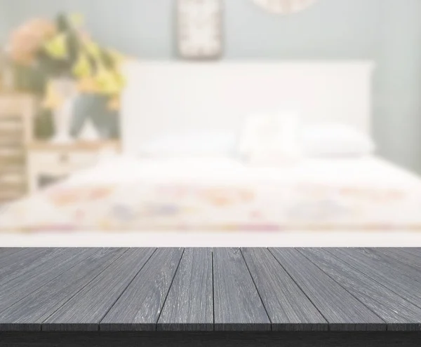 Table Top And Blur Background In The Bedroom — Stock Photo, Image