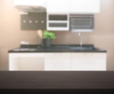 Masa üstü ve arka plan bulanıklık mutfak Oda