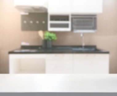 Masa üstü ve arka plan bulanıklık mutfak Oda