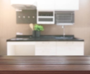 Masa üstü ve arka plan bulanıklık mutfak Oda