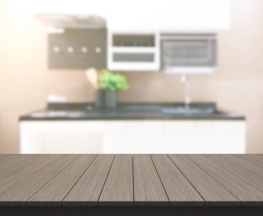 Masa üstü ve arka plan bulanıklık mutfak Oda