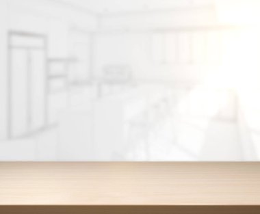 Masa üstü ve arka plan bulanıklık mutfak Oda