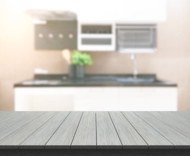 Masa üstü ve arka plan bulanıklık mutfak Oda