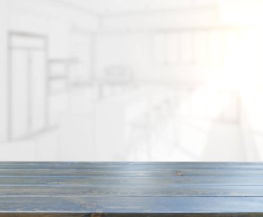 Masa üstü ve arka plan bulanıklık mutfak Oda