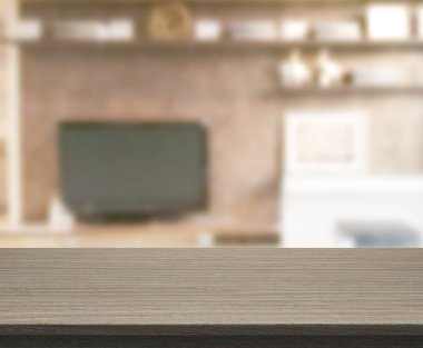 Arka planın Masa Üstü ve Bulanık Oturma Odası