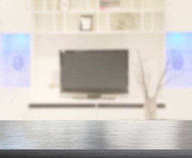 Arka planın Masa Üstü ve Bulanık Oturma Odası