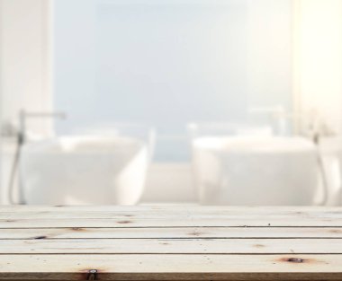 Masa üstü ve arka plan bulanıklık banyo