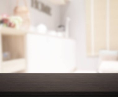 Masa üstü ve arka plan bulanıklık mutfak Oda