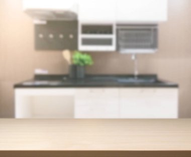 Masa üstü ve arka plan bulanıklık mutfak Oda