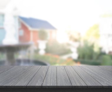 Top masa ve bina, arka plan bulanıklık