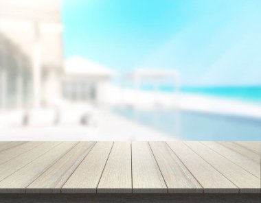 Top masa ve bina, arka plan bulanıklık