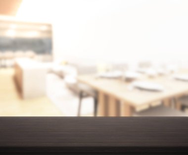 Top masa ve yemek odası arka plan bulanıklık