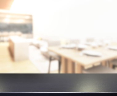 Top masa ve yemek odası arka plan bulanıklık