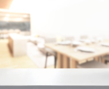 Top masa ve yemek odası arka plan bulanıklık