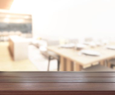 Top masa ve yemek odası arka plan bulanıklık