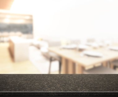 Top masa ve yemek odası arka plan bulanıklık