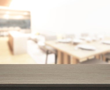 Top masa ve yemek odası arka plan bulanıklık