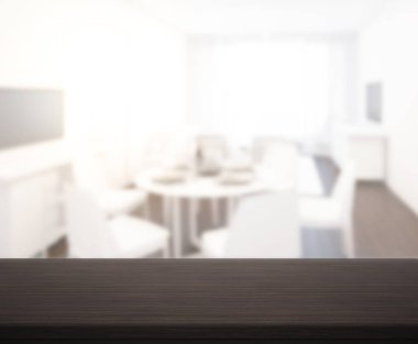 Top masa ve yemek odası arka plan bulanıklık