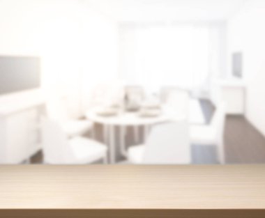 Top masa ve yemek odası arka plan bulanıklık