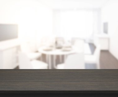 Top masa ve yemek odası arka plan bulanıklık