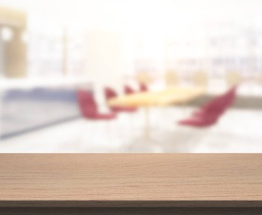 Top masa ve yemek odası arka plan bulanıklık