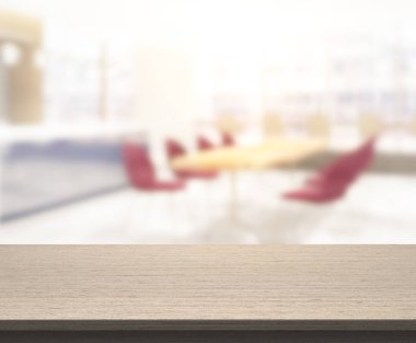 Top masa ve yemek odası arka plan bulanıklık