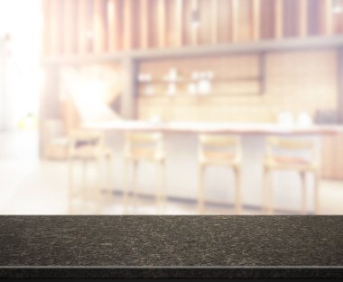 Top masa ve yemek odası arka plan bulanıklık