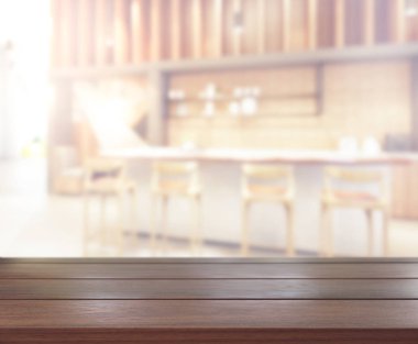 Top masa ve yemek odası arka plan bulanıklık