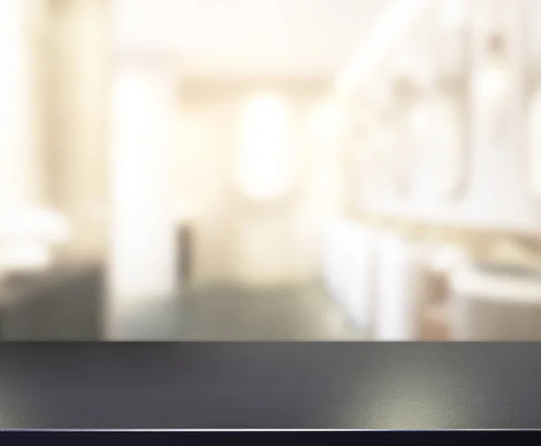 Table Top And Blur Bathroom Of Background — Stock Photo, Image