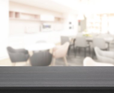 Top masa ve yemek odası arka plan bulanıklık