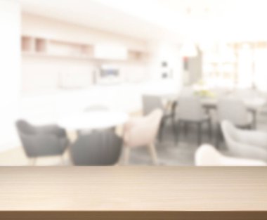 Top masa ve yemek odası arka plan bulanıklık