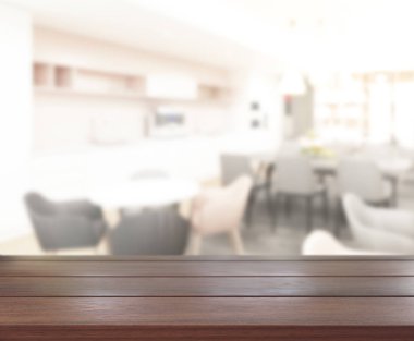 Top masa ve yemek odası arka plan bulanıklık