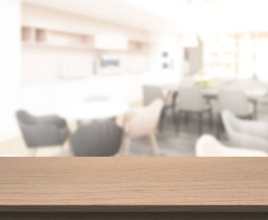 Top masa ve yemek odası arka plan bulanıklık