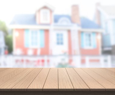 Tablo üst ve arka plan bulanıklık bina