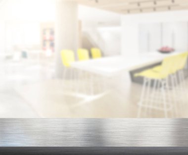 Arka plandaki Masa Üstü ve Bulanık Yemek Odası