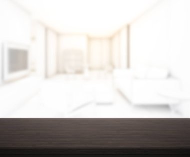 Arka planın Masa Üstü ve Bulanık Oturma Odası